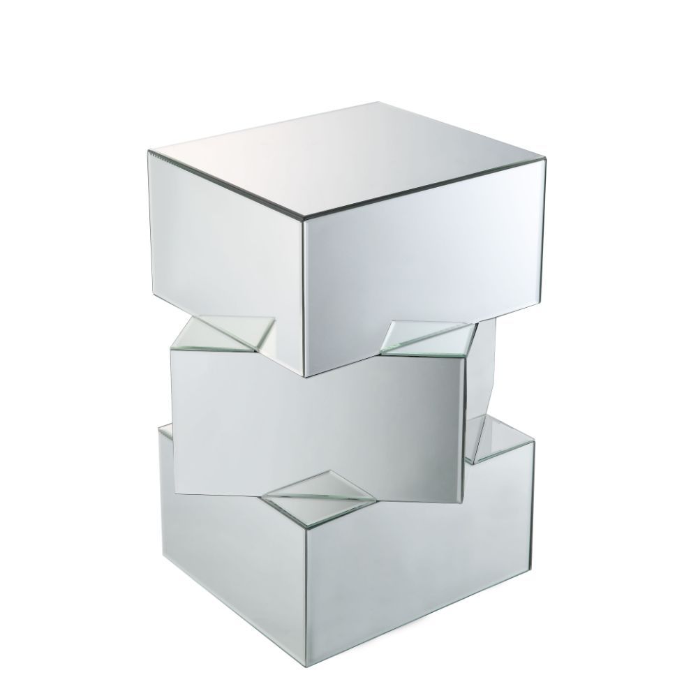 Dominic - 20" End Table - Mirrored, product view with wood construction