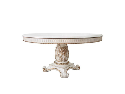 Vendome - 76" Round Dining Table With Pedestal Base - Antique Pearl, alternate view 5 with wood construction