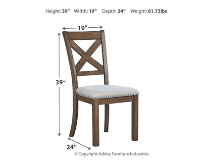 Moriville - Dining UPH Side Chair (Set of 2) - Beige, alternate view 6 with polyester fabric