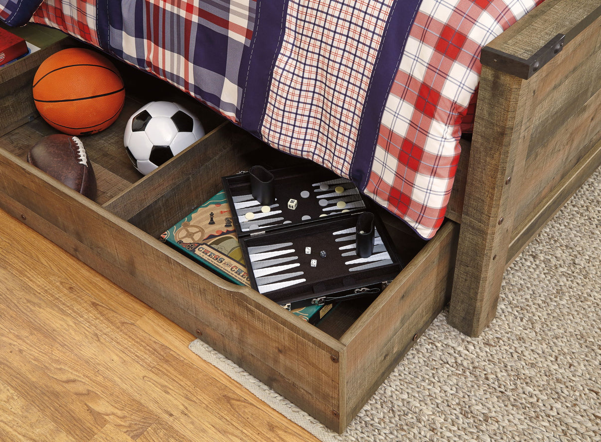 Trinell - Bookcase Storage Bed, alternate view 7 with wood construction