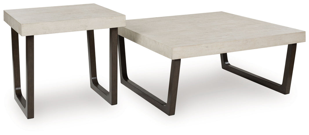 Westenfort - Occasional Table Set (Set of 2) - Espresso / Gray, product view with wood construction