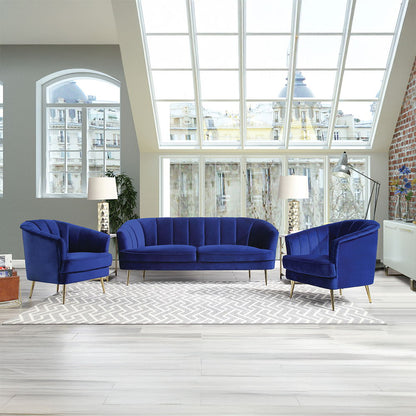 Eivor - Chair - Blue Velvet, alternate view 6 with wood construction
