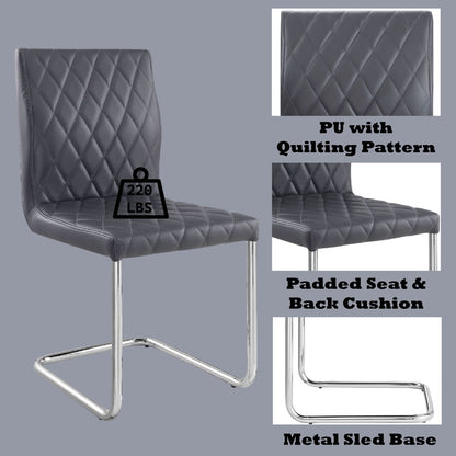 Ansonia - Side Chair (Set of 2) - Gray Synthetic Leather & Chrome, alternate view 8 with wood construction