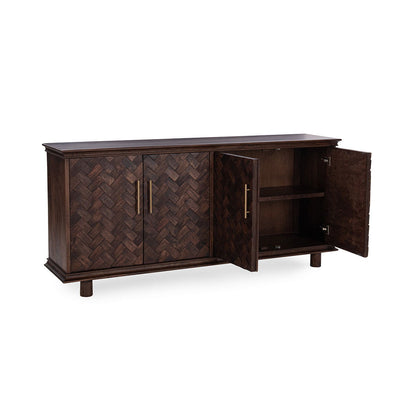 Shira - 4 Door Buffet - Kona Brown, alternate view 7 with wood construction