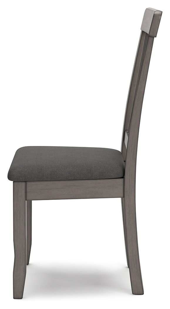 Shullden - 5 Pc. - Drop Leaf Table, 4 Side Chairs - Gray, alternate view 4 with wood construction