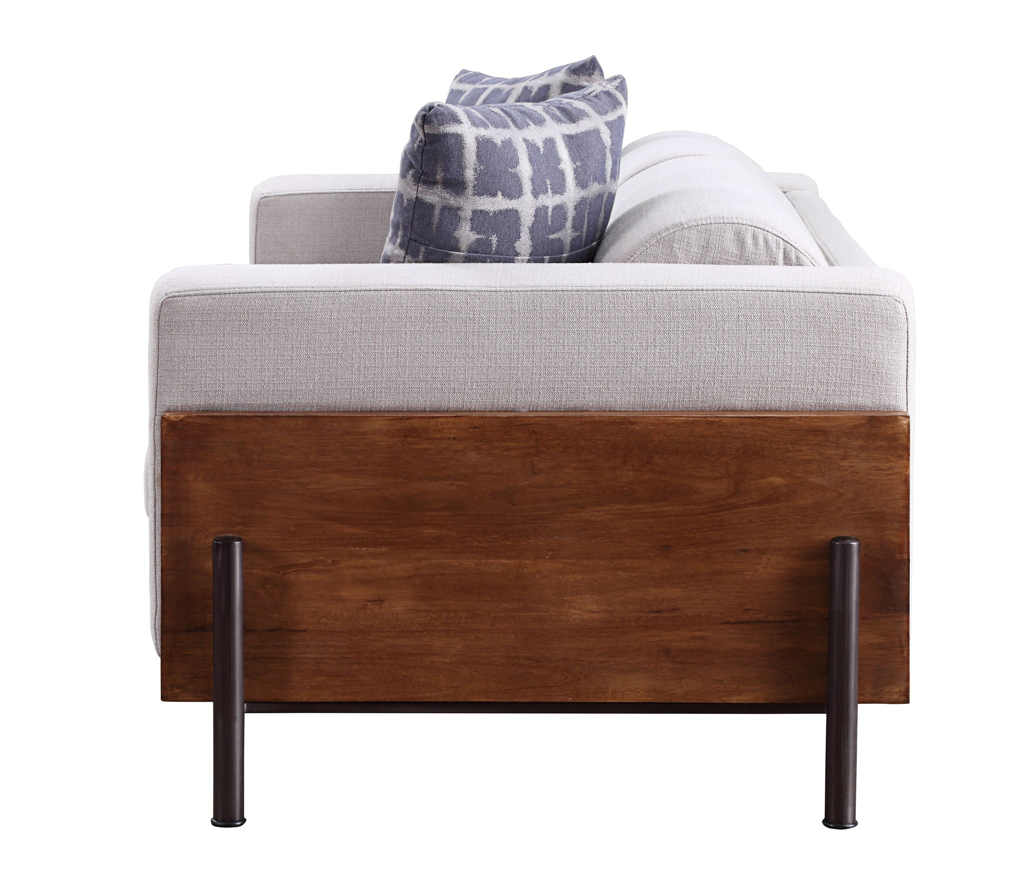 Pelton - Chair With Pillow - Fabric & Walnut, alternate view 5 with top-grain leather