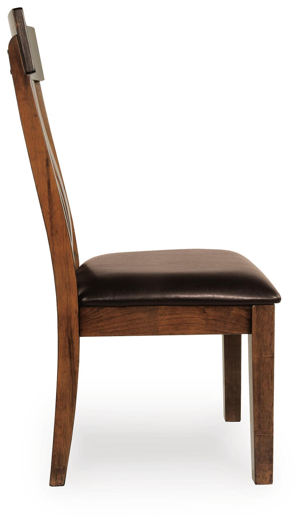 Ralene - Dining UPH Side Chair (Set of 2) - Medium Brown, alternate view 6 with faux leather