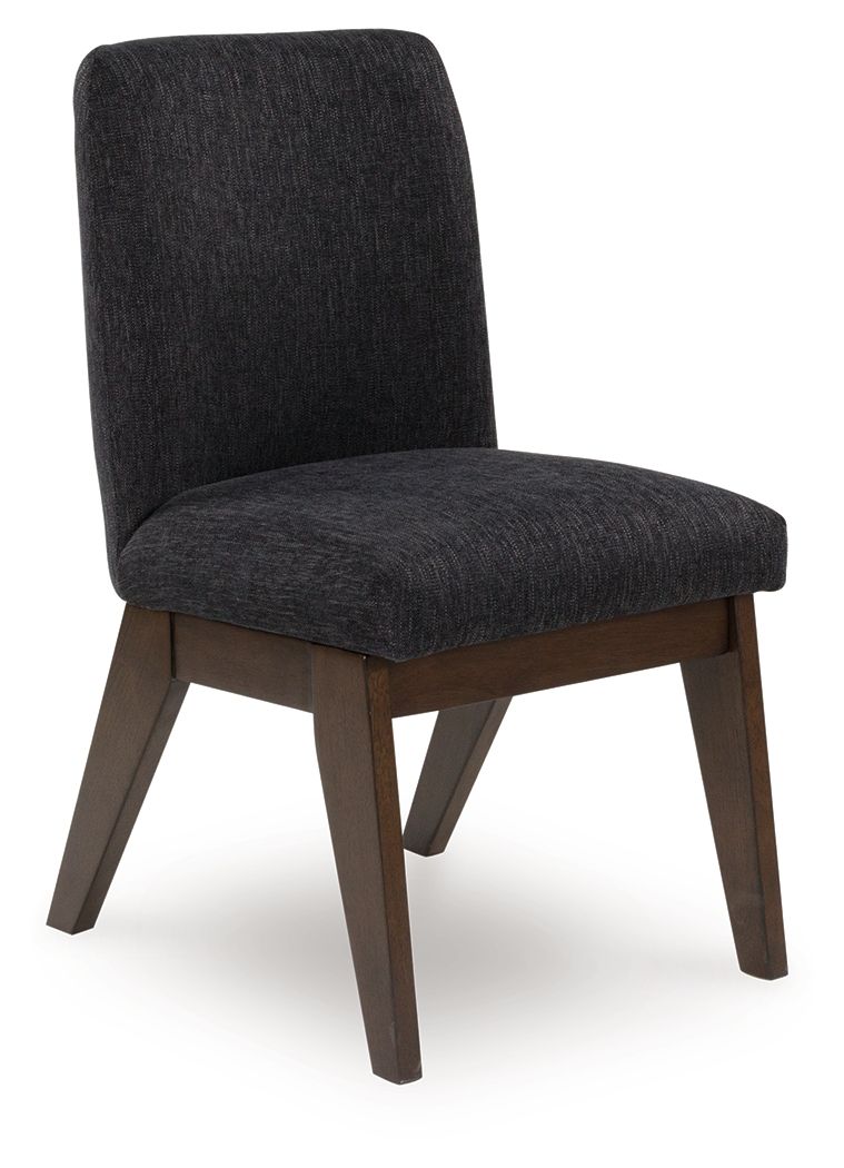 Dilenno - Dining Upholstered Side Chair (Set of 2) - Dark Brown, product view with polyester fabric