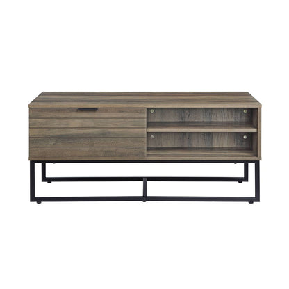 Homare - Coffee Table - Rustic Oak & Black, alternate view 4 with wood construction