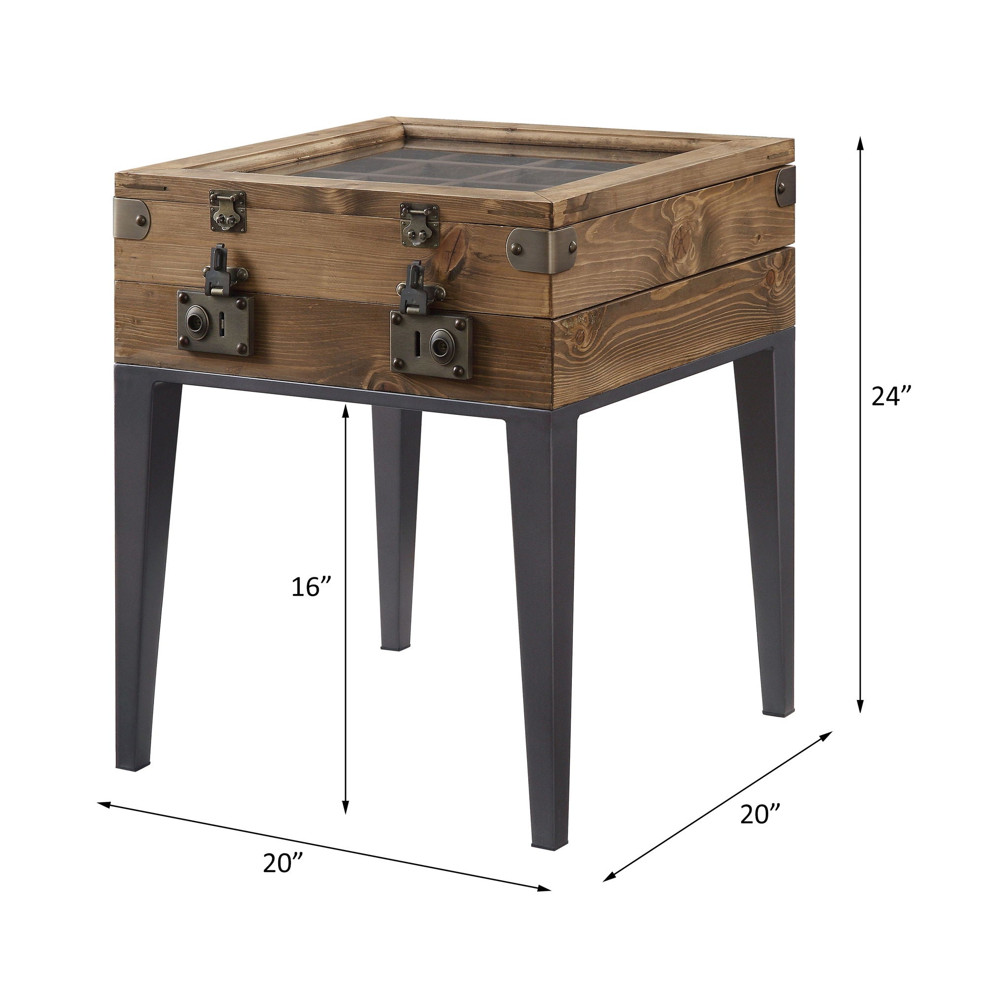 Kolin - Accent Table - Rustic Oak & Matte Gray, alternate view 6 with wood construction
