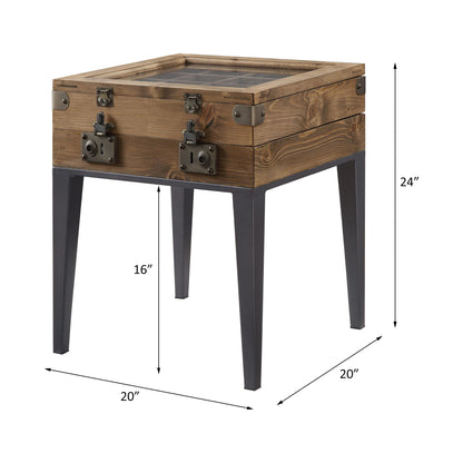 Kolin - Accent Table - Rustic Oak & Matte Gray, alternate view 6 with wood construction