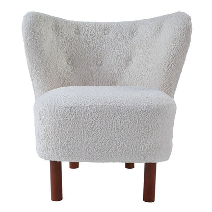 Zusud - Accent Chair - White Teddy Sherpa, alternate view 7 with wood construction