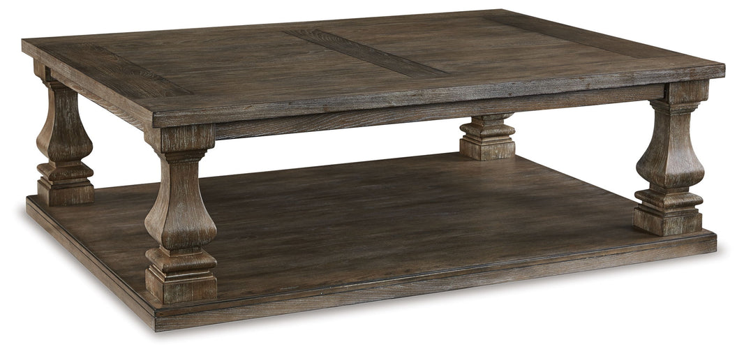 Johnelle - Rectangular Cocktail Table - Gray, product view with engineered wood