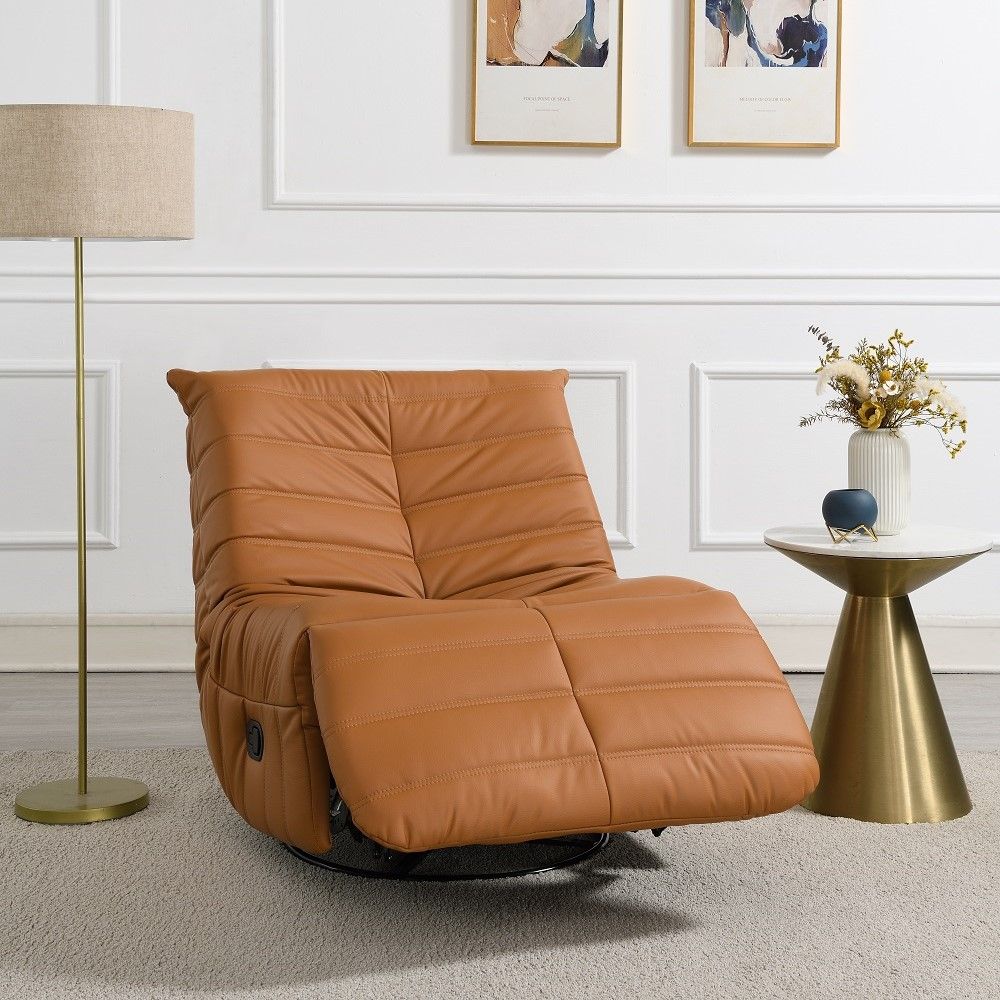 Talmon - Recliner With Swivel, alternate view 12 with leather upholstery