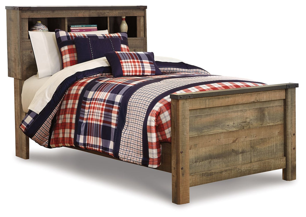 Trinell - Bookcase Bed, product view with wood construction