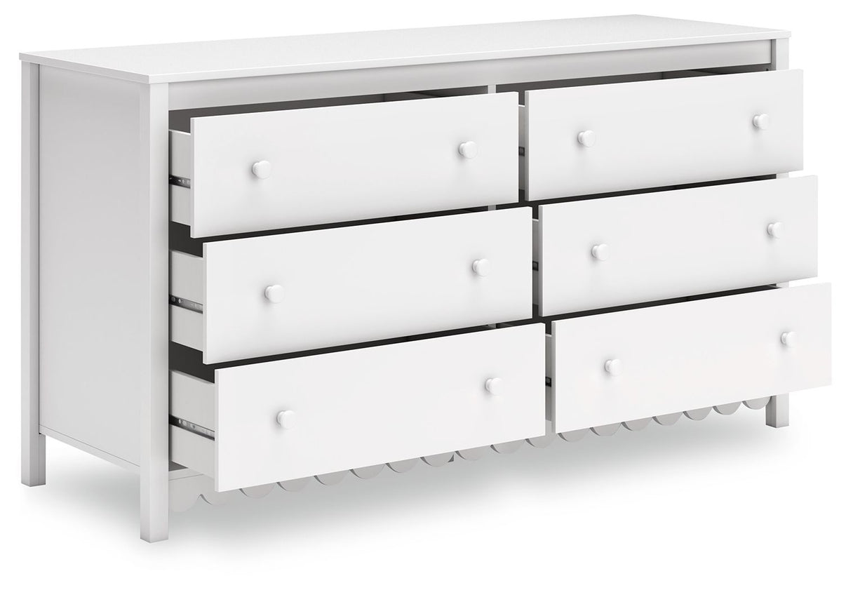 Hallityn - Six Drawer Dresser - White, alternate view 7 with engineered wood