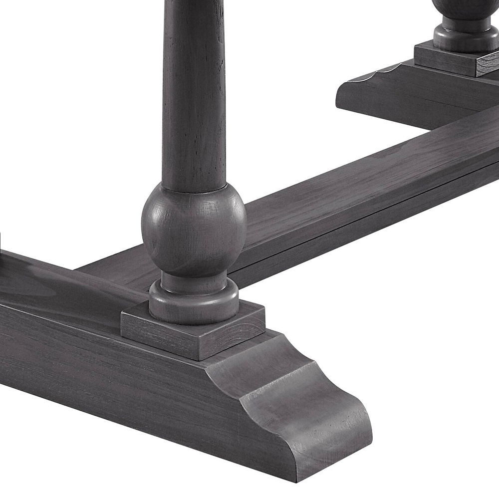 Yabeina - Dining Table - Marble Top Top & Gray Oak, alternate view 8 with wood construction