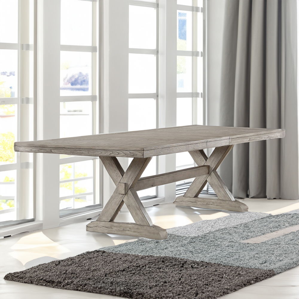 Rocky - Dining Table - Gray Oak, product view with wood construction