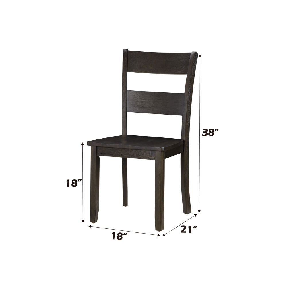 Haddie - Side Chair (Set of 2) - Distressed Walnut, alternate view 2 with wood construction