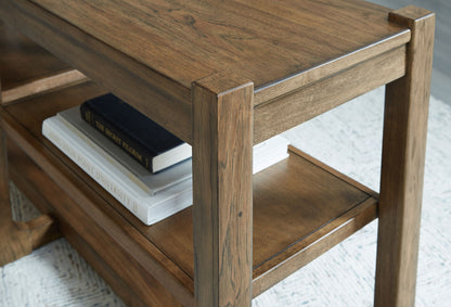 Cabalynn - Sofa Table - Light Brown, alternate view 6 with wood construction