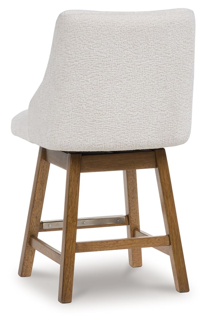 Cabalynn - Upholstered Swivel Barstool (Set of 2) - Oatmeal / Light Brown - Signature Design by Ashley® - 5