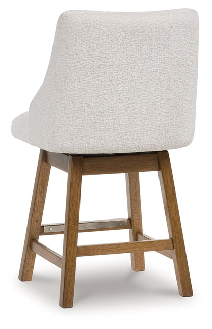 Cabalynn - Upholstered Swivel Barstool (Set of 2) - Oatmeal / Light Brown - Signature Design by Ashley® - 5