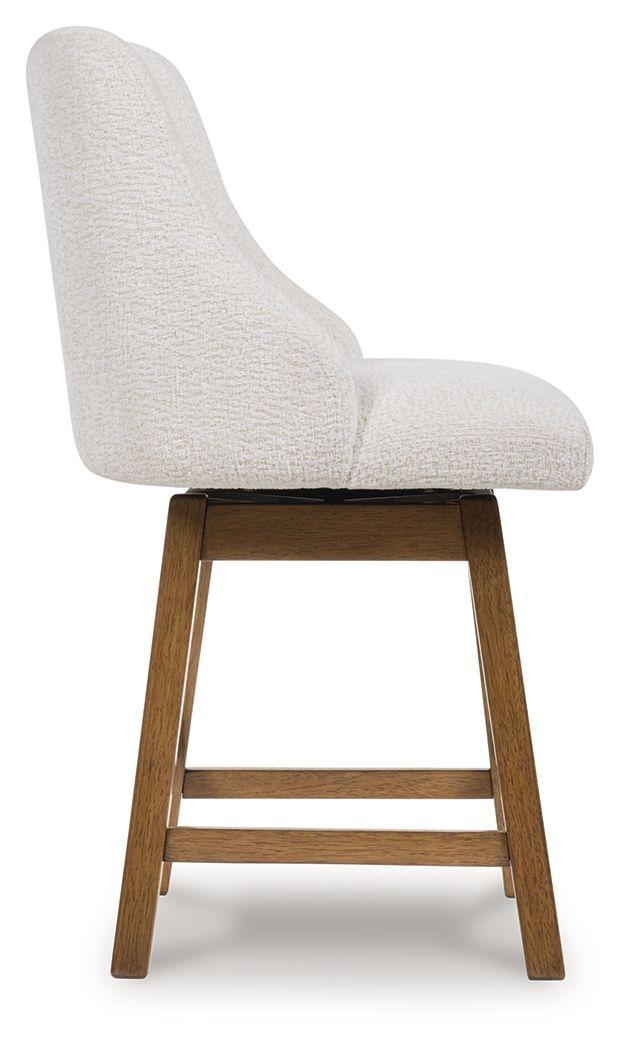 Cabalynn - Upholstered Swivel Barstool (Set of 2) - Oatmeal / Light Brown - Signature Design by Ashley® - 6