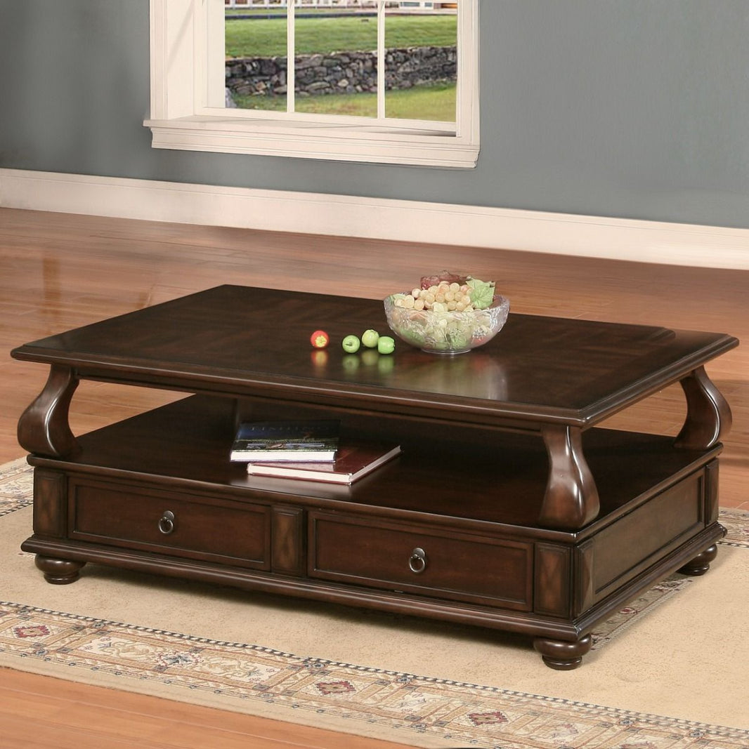 Amado - Coffee Table - Walnut, product view with wood construction