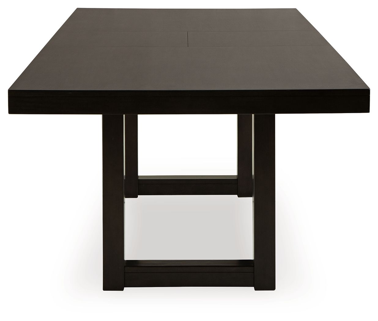 Neymorton - Rectangular Dining Room Butterfly Extension Table - Dark Grayish Brown, alternate view 6 with wood construction
