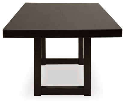 Neymorton - Rectangular Dining Room Butterfly Extension Table - Dark Grayish Brown, alternate view 6 with wood construction