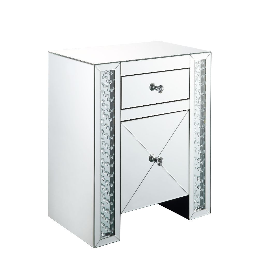 Nysa - Accent Table - Faux Crystals, product view with glass