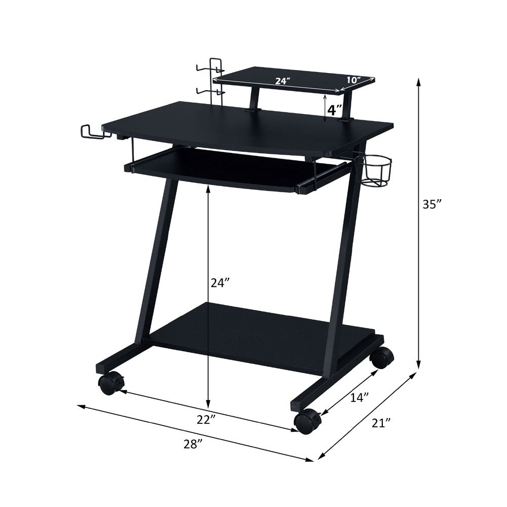 Ordrees - Gaming Desk - Black, alternate view 5 with wood construction