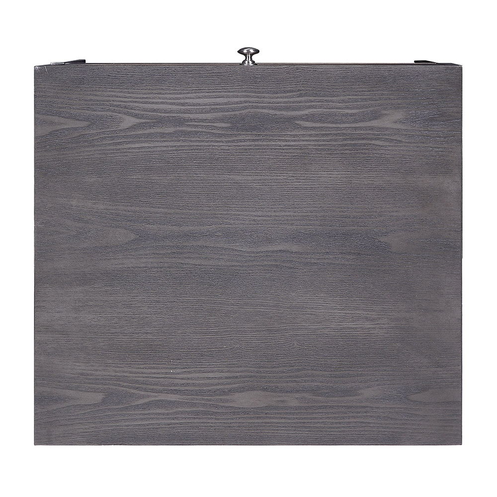 Iban - End Table - Gray Oak & Chrome, alternate view 7 with wood construction