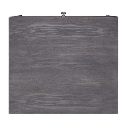 Iban - End Table - Gray Oak & Chrome, alternate view 7 with wood construction