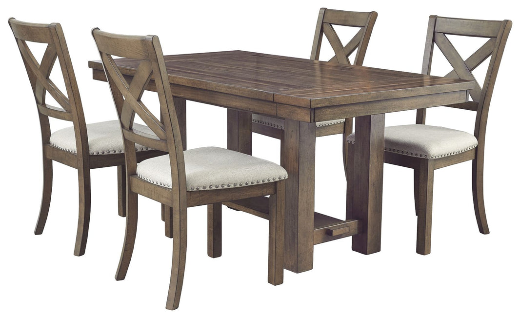 Moriville - Rectangular Dining Room Extension Table - Grayish Brown, product view with engineered wood