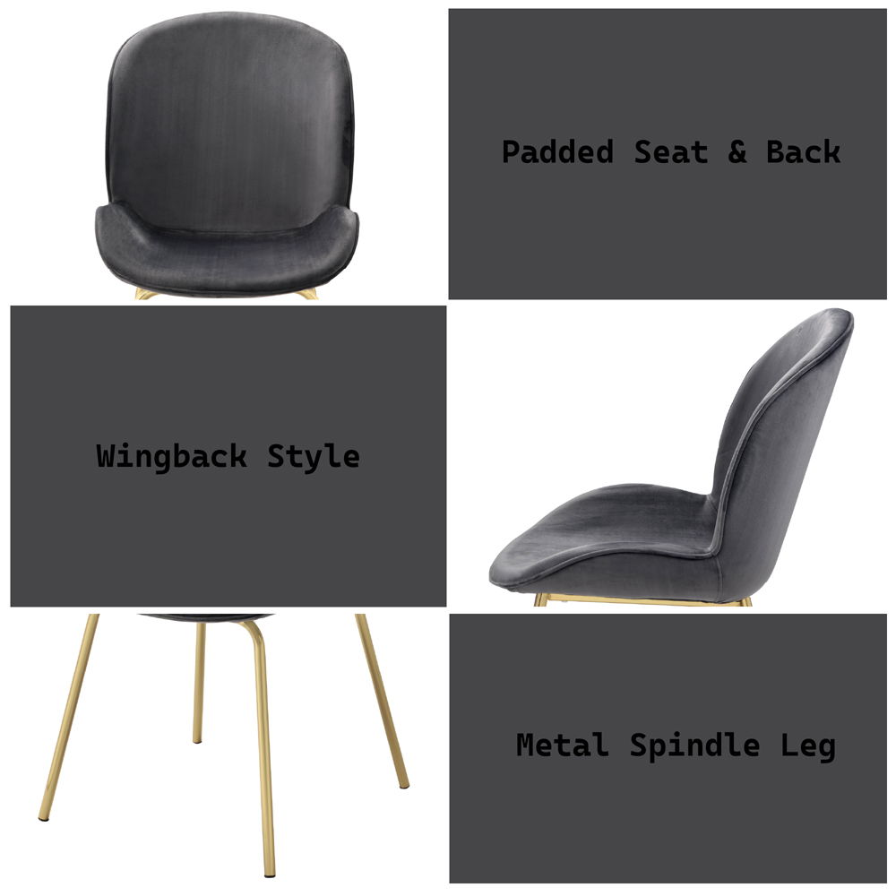 Chuchip - Side Chair, alternate view 9 with velvet upholstery