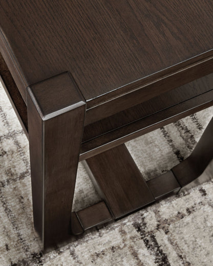 Breckington - Sofa Table - Dark Brown, alternate view 4 with wood construction