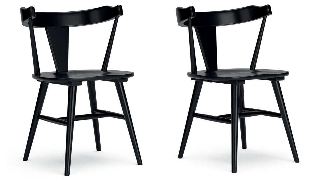 Gretlynn - Dining Room Side Chair (Set of 2) - Black, product view with solid wood