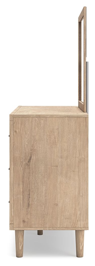 Cielden - Dresser And Mirror - Two-Tone, alternate view 5 with linen fabric