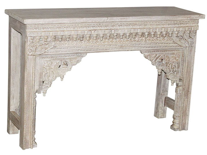 Sinai - Console Table - Heritage Cream, product view with wood construction