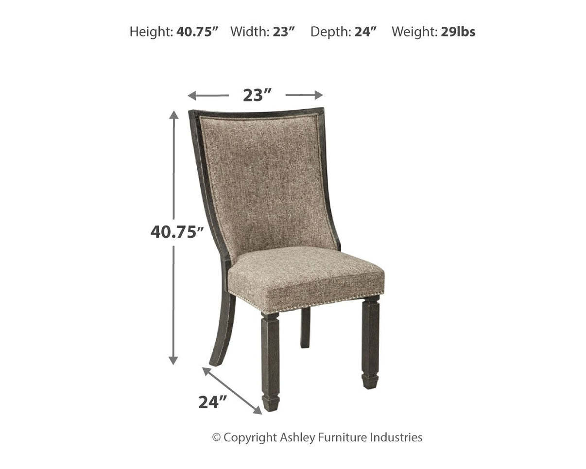 Tyler Creek - Dining UPH Side Chair (Set of 2) - Framed Back - Black / Grayish Brown, alternate view 5 with polyester fabric