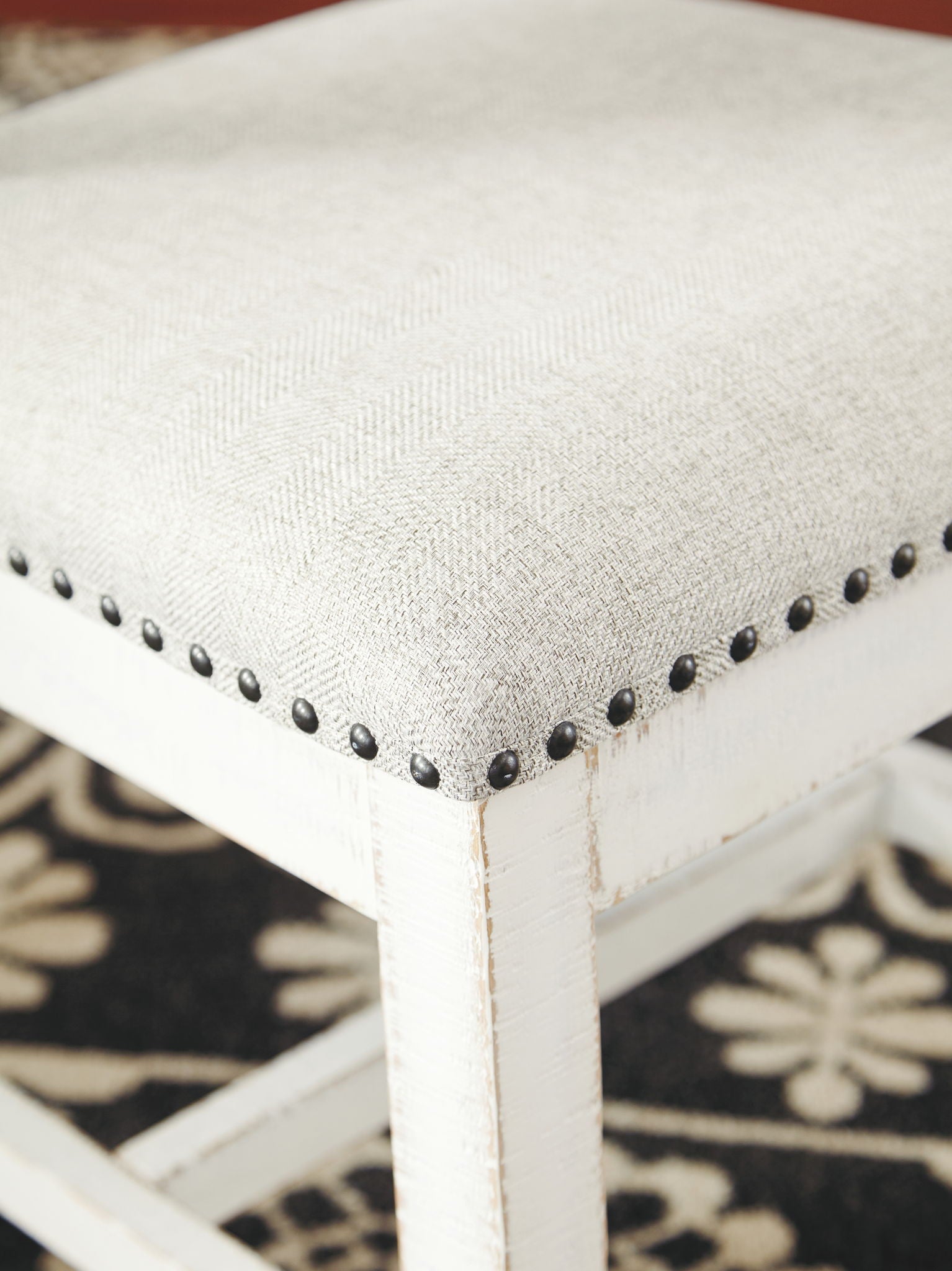Valebeck - Dining UPH Side Chair (Set of 2) - Beige / White, alternate view 6 with linen fabric