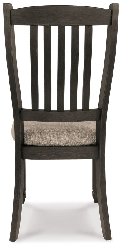 Tyler Creek - Dining UPH Side Chair (Set of 2) - Slatback - Black / Grayish Brown, alternate view 7 with polyester fabric