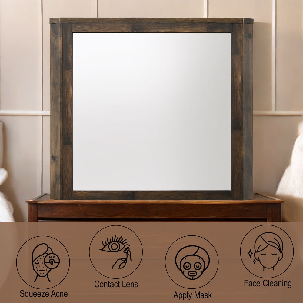 Elettra - Mirror - Rustic Walnut, alternate view 4 with wood construction