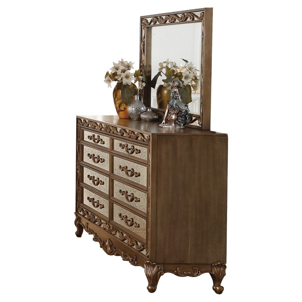 Orianne - Mirror - Antique Gold, alternate view 2 with wood construction