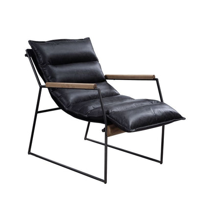 Luberzo - Accent Chair - Distress Espresso Top Grain Leather & Matt Iron, alternate view 7 with cotton fabric