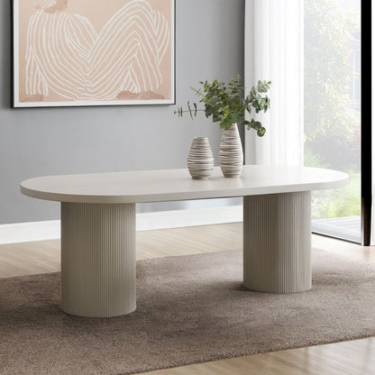 Laela - Dining Table - Bone White, alternate view 7 with wood construction