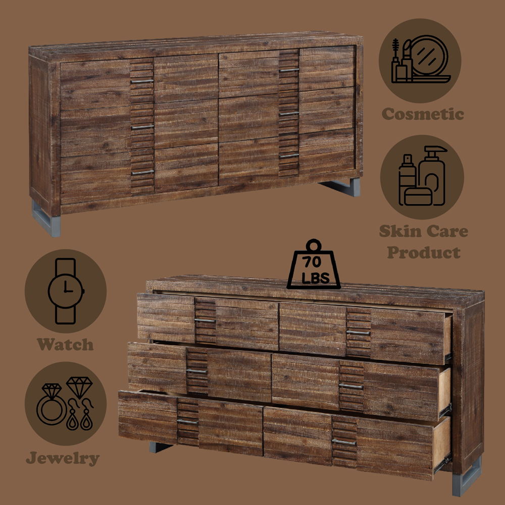 Andria - Dresser - Reclaimed Oak, alternate view 7 with wood construction