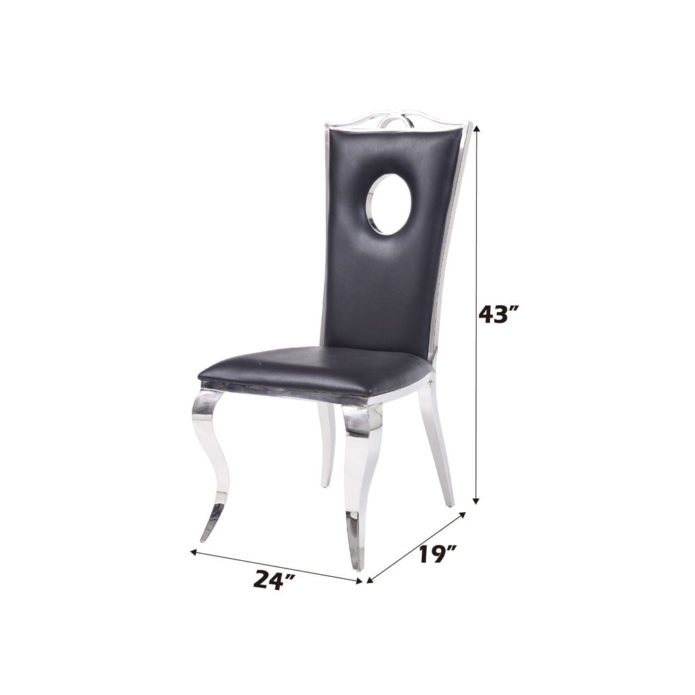 Cyrene - Glam - Side Chair, alternate view 13 with leather upholstery