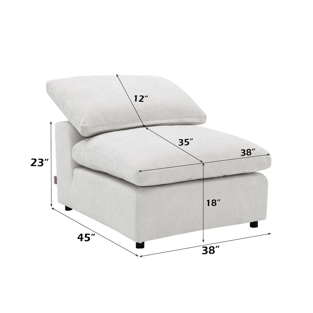 Naveen - Modular Armless Chair, alternate view 16 with linen fabric